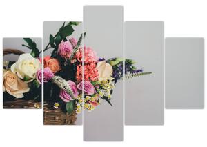 Egy kosár virágokkal képe (150x105 cm)