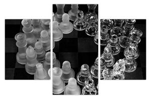 Kép - fekete-fehér sakk (90x60 cm)