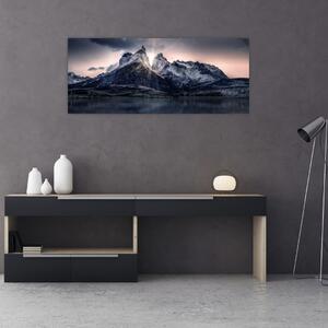 Tó és hegy képe (120x50 cm)