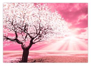 Rózsaszín fa képe (70x50 cm)