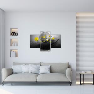 Kép- sárga absztrakt gömbök (90x60 cm)