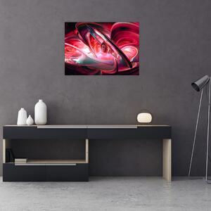 Piros fraktálos kép (70x50 cm)