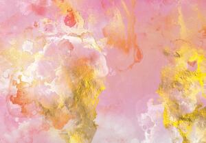 Fotótapéta - Márvány rózsaszín és arany színben (152,5x104 cm)