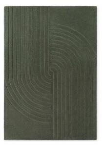 Sötétzöld kézi szövésű gyapjú szőnyeg 160x230 cm Arcura – Vikosa