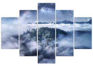 Egy erdő képe a ködben (150x105 cm)