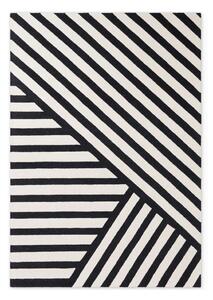 Fekete-fehér kézi szövésű gyapjú szőnyeg 120x180 cm Stryve Noir – Elle Decoration