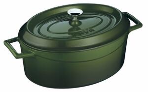 LAVA Metal öntöttvas ovális edény zöld, 4,8 l,átmérő 29 cm