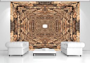 Fotótapéta - 3D-s kövek alagútja (152,5x104 cm)