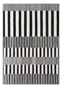 Fekete-fehér kézi szövésű gyapjú szőnyeg 120x180 cm Stryve Pulse – Elle Decoration