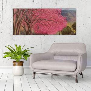 Virágzó fák képe (120x50 cm)