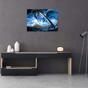 Kék fraktálos kép (70x50 cm)