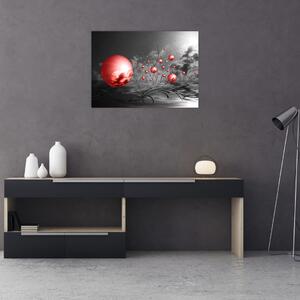 Piros gömbök képe (70x50 cm)