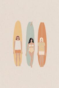 Illusztráció Longboard surf competition, vector illustration, LucidSurf