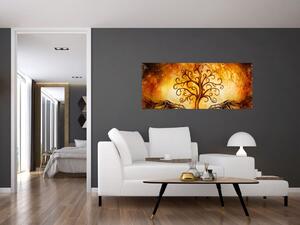 Természetes absztrakt kép fáról (120x50 cm)