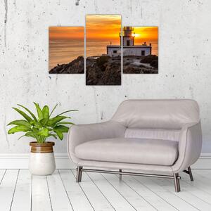 Világítótorony naplementekor képe (90x60 cm)