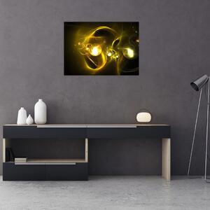 Absztrakt kép sárga gömbök (70x50 cm)