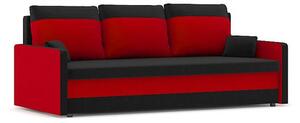 MILTON nagyméretű kinyitható kanapé Fekete /piros