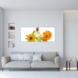 Virágos olaj képe (120x50 cm)
