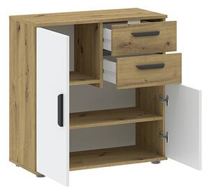 Campelo komód, artisan tölgy / fehér