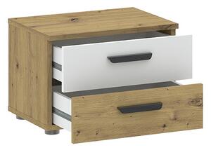 Campelo éjjeliszekrény, artisan tölgy / fehér