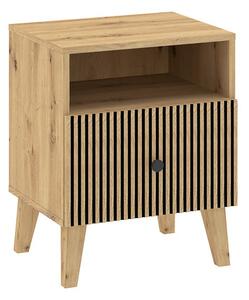 Laranga éjjeliszekrény, artisan tölgy / fekete