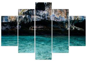 A víz és a sziklák képe (150x105 cm)