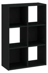 Sinde polcrendszer 2x3, fekete