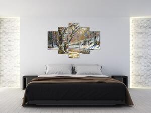 Egy festett téli táj képe (150x105 cm)