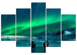Emberek és az északi fény képe (150x105 cm)