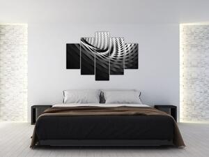 Absztrakt kép - fekete-fehér spirál (150x105 cm)