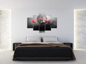 Piros absztrakt gömbök képe (150x105 cm)