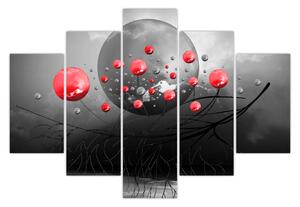 Piros absztrakt gömbök képe (150x105 cm)