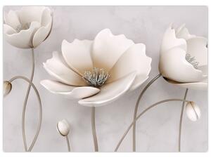 Fehér virágok képe (70x50 cm)