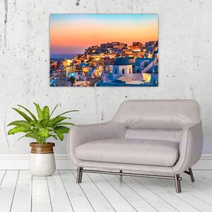 Kép - Santorini alkonyatkor (90x60 cm)