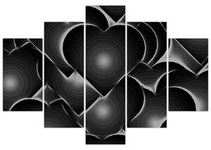 Fekete-fehér szív képe (150x105 cm)