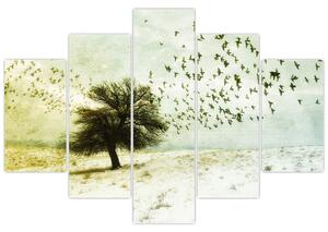 Kép - Festett madárállomány (150x105 cm)