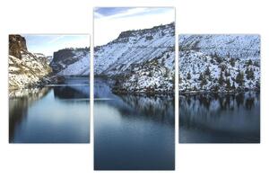 Kép - téli táj tóval (90x60 cm)