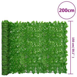 VidaXL zöld leveles erkélyparaván 200 x 150 cm