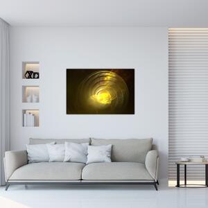 Sárga absztrakt spirál képe (90x60 cm)
