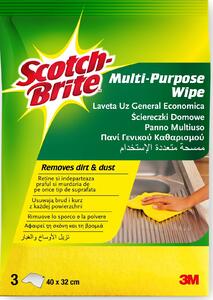 Viszkóz törlőkendő Scotch-Brite, 3 darabos csomag, sárga