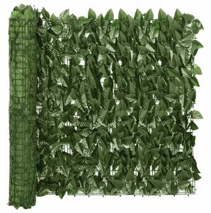 VidaXL sötétzöld leveles erkélyparaván 200 x 75 cm