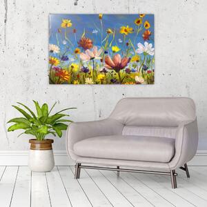 Festett kép egy virágzó rét (90x60 cm)