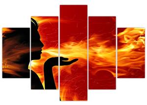 Egy nő képe lángokkal (150x105 cm)