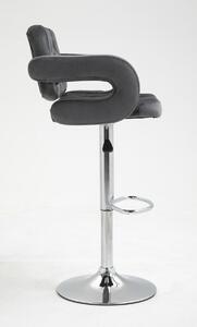 HR8403W Grafit modern velúr szék krómozott lábbal