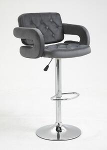 HR8403W Grafit modern velúr szék krómozott lábbal