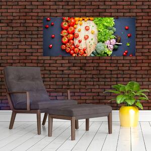 Kép - Zöldséggel teli asztal (120x50 cm)