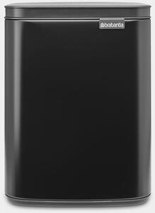 Brabantia Bo Waste Bin hulladékgyűjtő felnyitható, Soft-Close fedéllel, fali/álló, műanyag tartály, 7L - B méret, acél, matt fekete - 222900