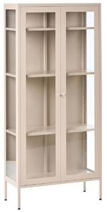 Üveges vitrin HARTY Fém 80 cm Bézs