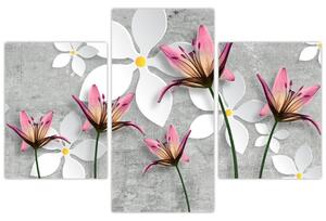 Virágos absztrakció képe (90x60 cm)