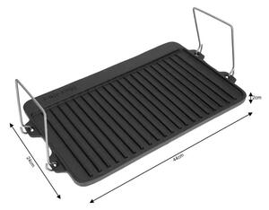 Kinghoff öntöttvas grill lap 44 x 24 cm - megfordítható (KH-1262)